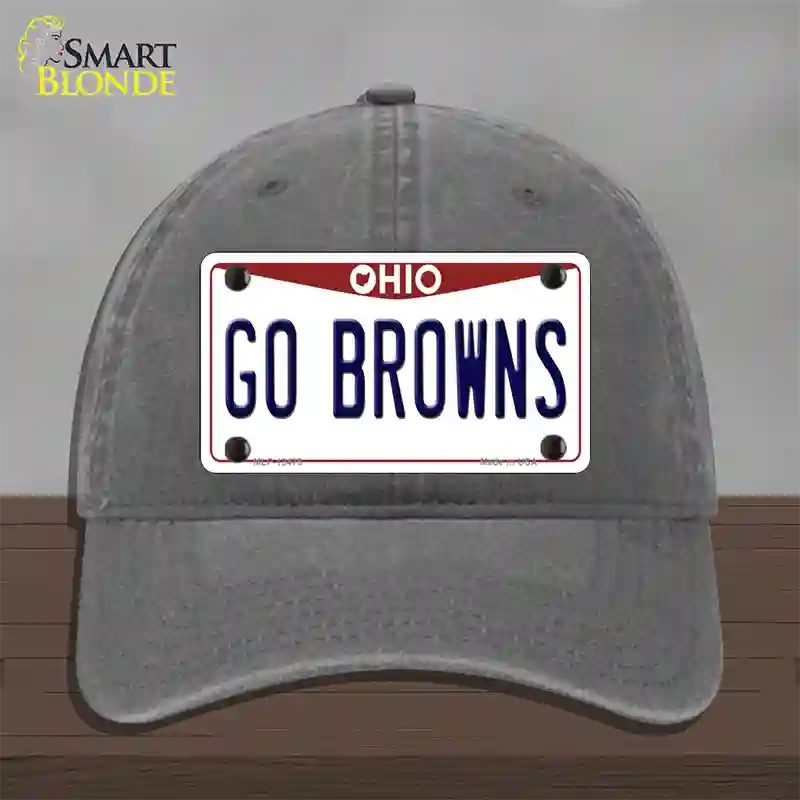 Go Browns Novelty License Plate Hat Tag Unconstructed Cotton / Charcoal