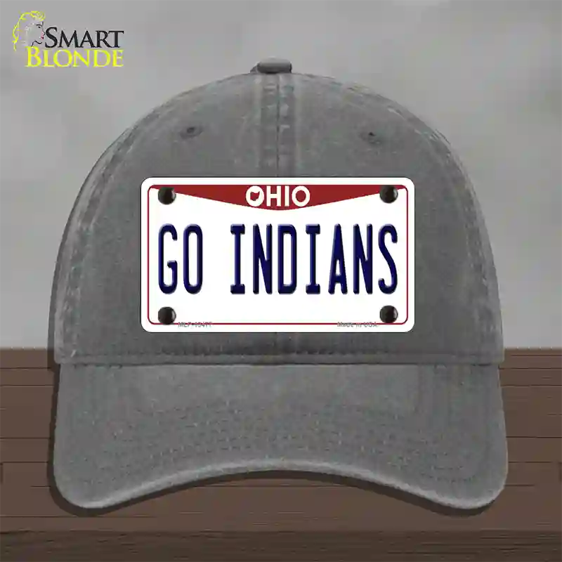 Go Indians Novelty License Plate Hat Tag Unconstructed Cotton / Charcoal