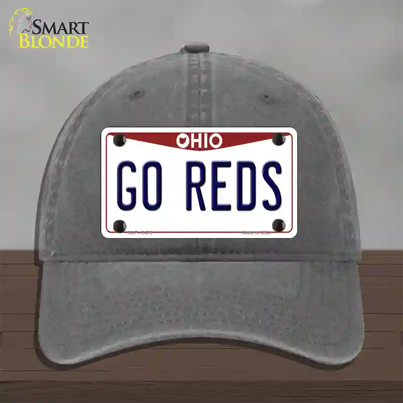 Go Reds Novelty License Plate Hat Tag Unconstructed Cotton / Charcoal