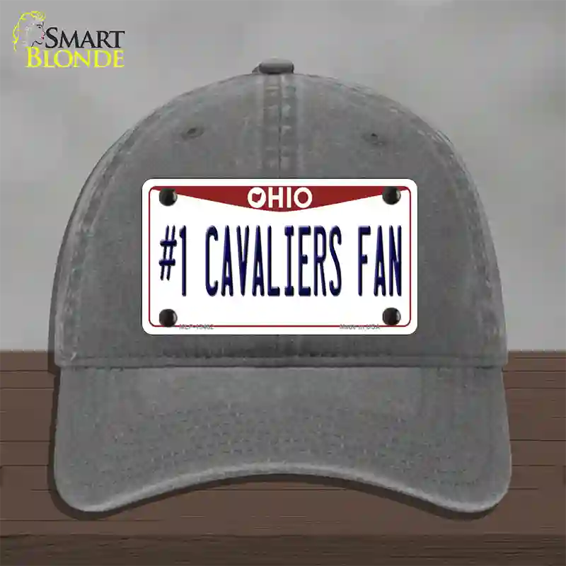 Number 1 Cavaliers Fan Novelty License Plate Hat Tag Unconstructed Cotton / Charcoal