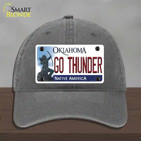 Go Thunder Novelty License Plate Hat Tag Unconstructed Cotton / Charcoal