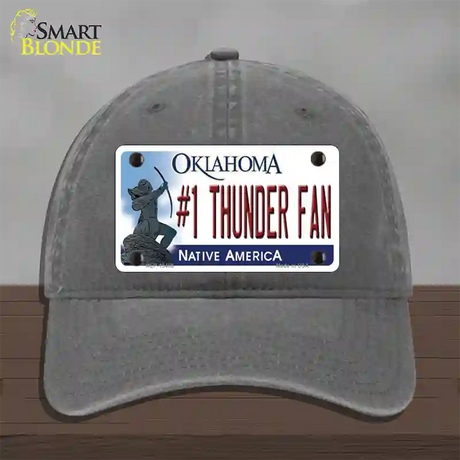 Number 1 Thunder Fan Novelty License Plate Hat Tag Unconstructed Cotton / Charcoal