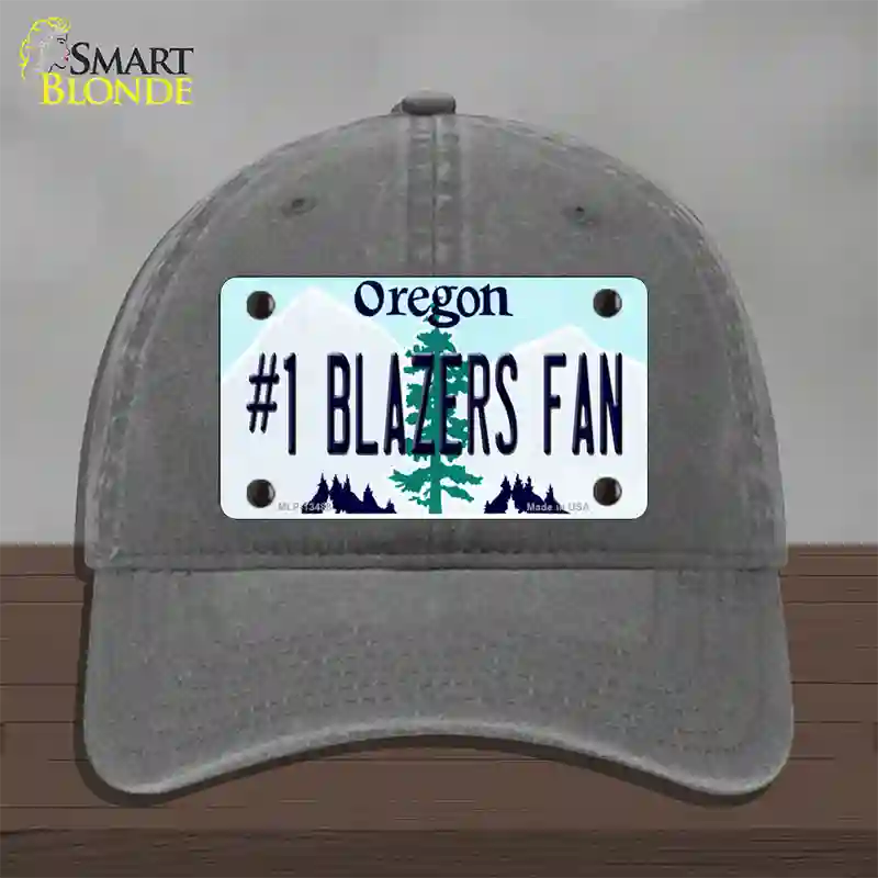 Number 1 Blazers Fan Novelty License Plate Hat Tag Unconstructed Cotton / Charcoal