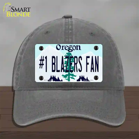 Number 1 Blazers Fan Novelty License Plate Hat Tag Unconstructed Cotton / Charcoal