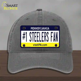 Number 1 Steelers Fan Novelty License Plate Hat Tag Unconstructed Cotton / Charcoal