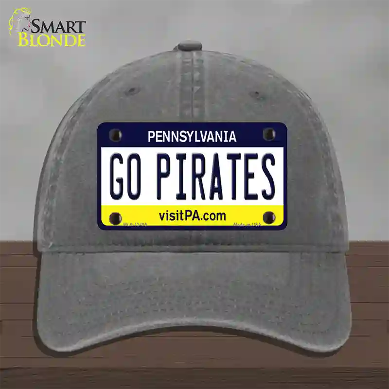 Go Pirates Novelty License Plate Hat Tag Unconstructed Cotton / Charcoal