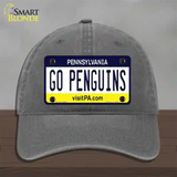 Go Penguins Novelty License Plate Hat Tag Unconstructed Cotton / Charcoal