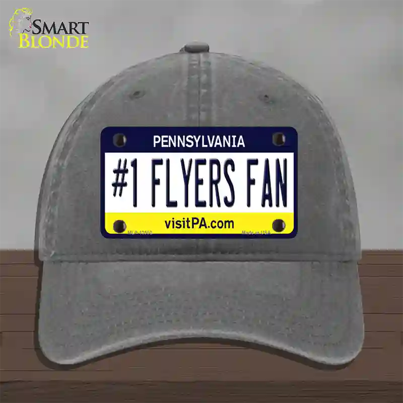 Number 1 Flyers Fan Novelty License Plate Hat Tag Unconstructed Cotton / Charcoal