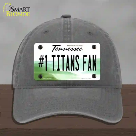 Number 1 Titans Fan Novelty License Plate Hat Tag Unconstructed Cotton / Charcoal