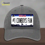 Number 1 Cowboys Fan Novelty License Plate Hat Tag Unconstructed Cotton / Charcoal