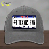 Number 1 Texans Fan Novelty License Plate Hat Tag Unconstructed Cotton / Charcoal