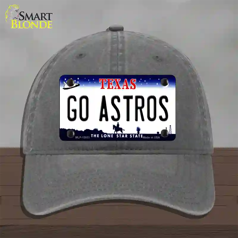 Go Astros Novelty License Plate Hat Tag Unconstructed Cotton / Charcoal