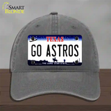 Go Astros Novelty License Plate Hat Tag Unconstructed Cotton / Charcoal