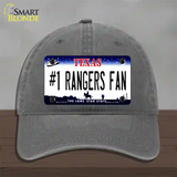 Number 1 Rangers Fan Texas Novelty License Plate Hat Tag Unconstructed Cotton / Charcoal