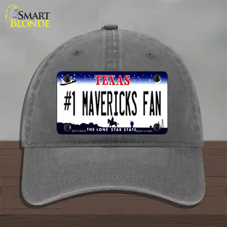 Number 1 Mavericks Fan Novelty License Plate Hat Tag Unconstructed Cotton / Charcoal