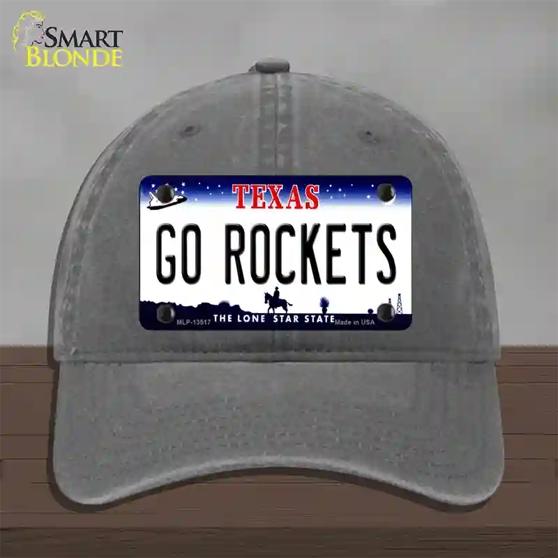 Go Rockets Novelty License Plate Hat Tag Unconstructed Cotton / Charcoal