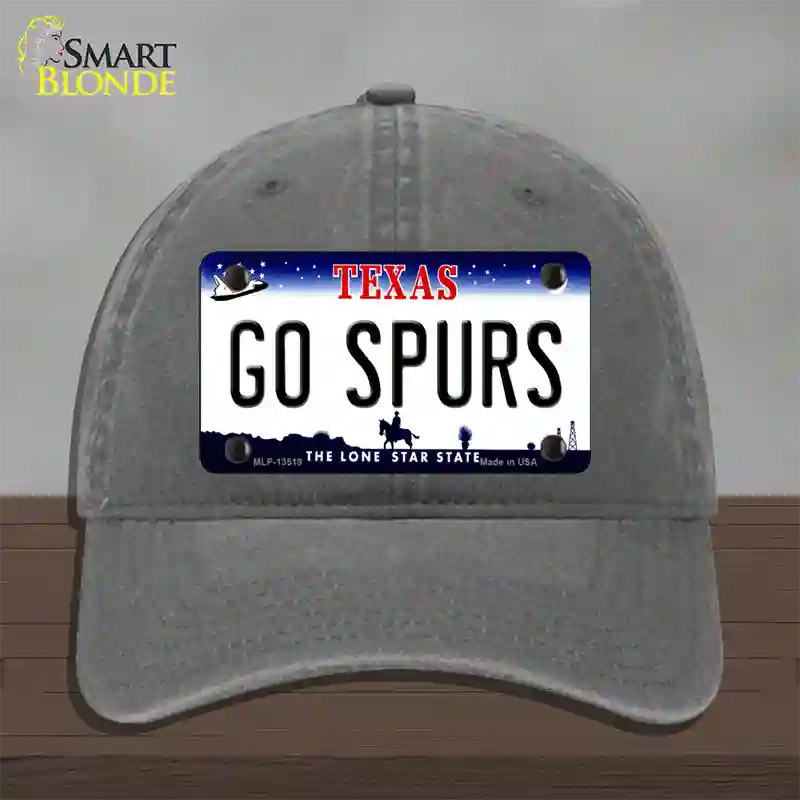 Go Spurs Novelty License Plate Hat Tag Unconstructed Cotton / Charcoal