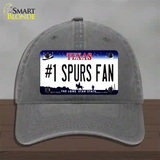 Number 1 Spurs Fan Novelty License Plate Hat Tag Unconstructed Cotton / Charcoal