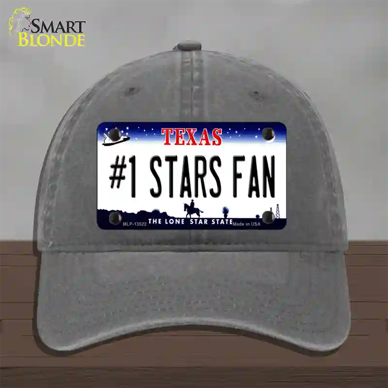 Number 1 Stars Fan Novelty License Plate Hat Tag Unconstructed Cotton / Charcoal