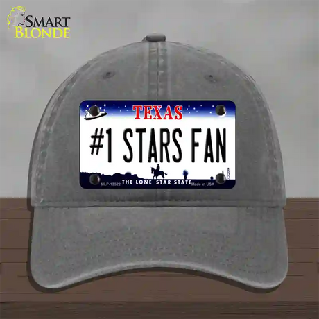 Number 1 Stars Fan Novelty License Plate Hat Tag Unconstructed Cotton / Charcoal