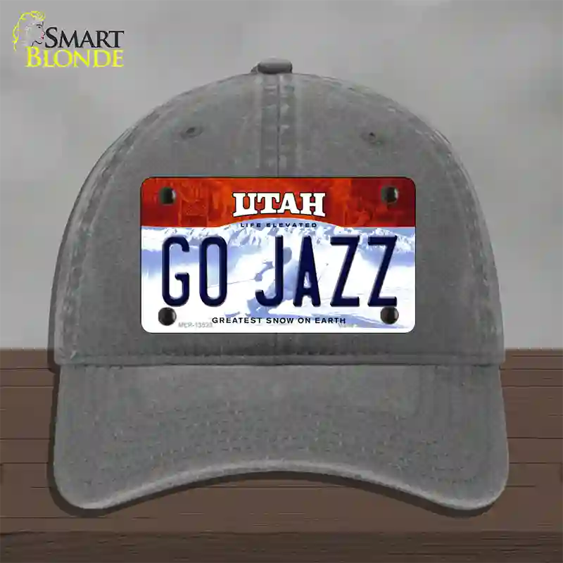 Go Jazz Novelty License Plate Hat Tag Unconstructed Cotton / Charcoal