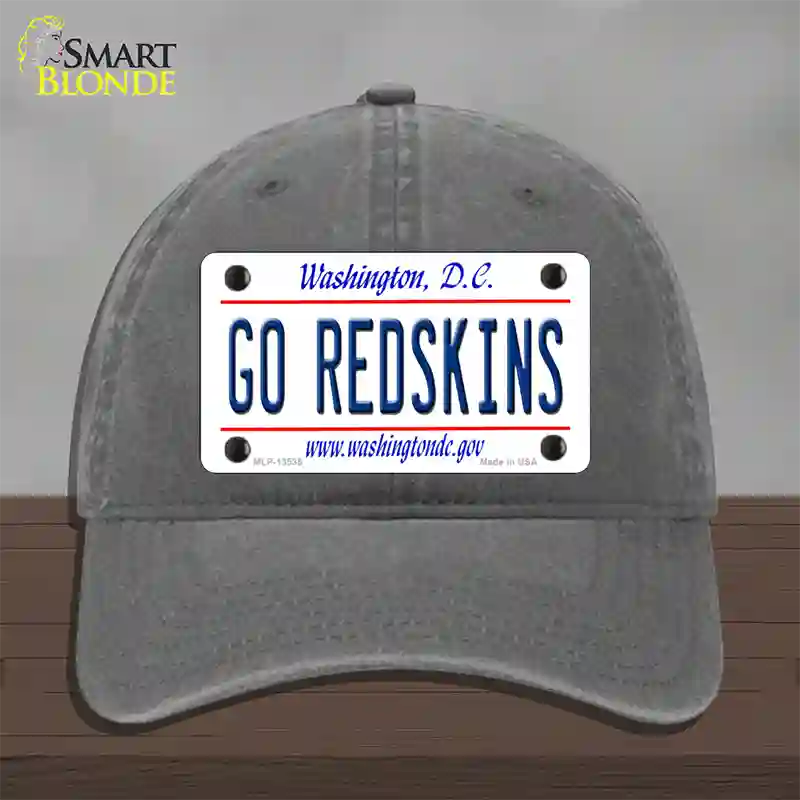 Go Redskins Novelty License Plate Hat Tag Unconstructed Cotton / Charcoal