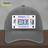 Number 1 Redskins Fan Novelty License Plate Hat Tag Unconstructed Cotton / Charcoal