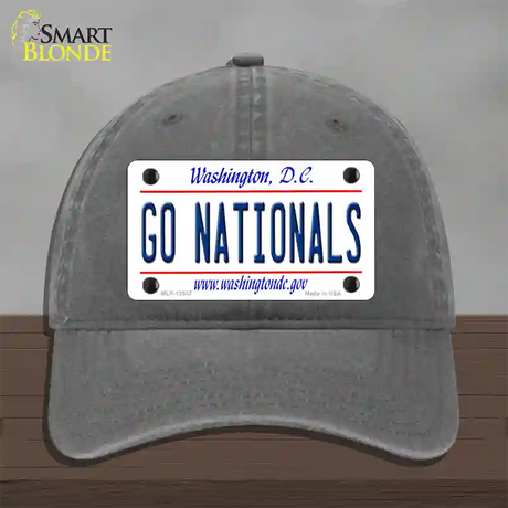 Go Nationals Novelty License Plate Hat Tag Unconstructed Cotton / Charcoal