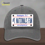 Number 1 Nationals Fan Novelty License Plate Hat Tag Unconstructed Cotton / Charcoal