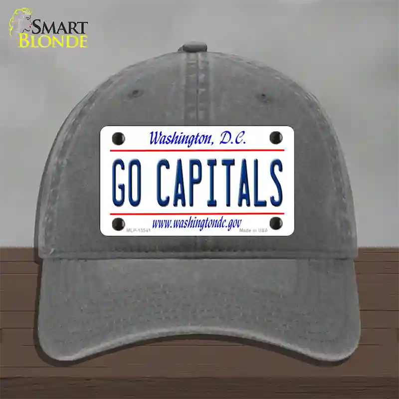 Go Capitals Novelty License Plate Hat Tag Unconstructed Cotton / Charcoal