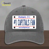 Number 1 Capitals Fan Novelty License Plate Hat Tag Unconstructed Cotton / Charcoal