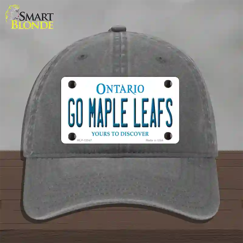 Go Maple Leafs Novelty License Plate Hat Tag Unconstructed Cotton / Charcoal