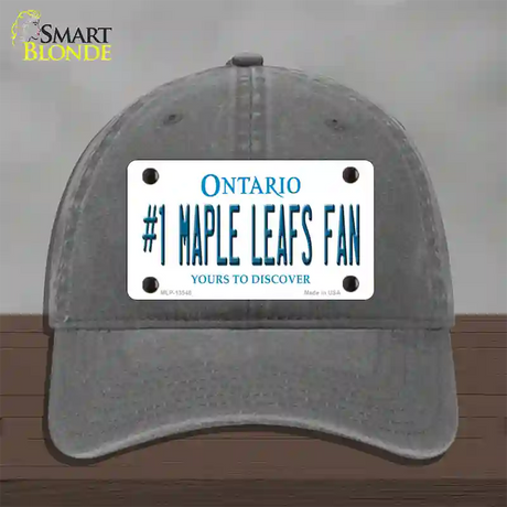 Number 1 Maple Leafs Fan Novelty License Plate Hat Tag Unconstructed Cotton / Charcoal