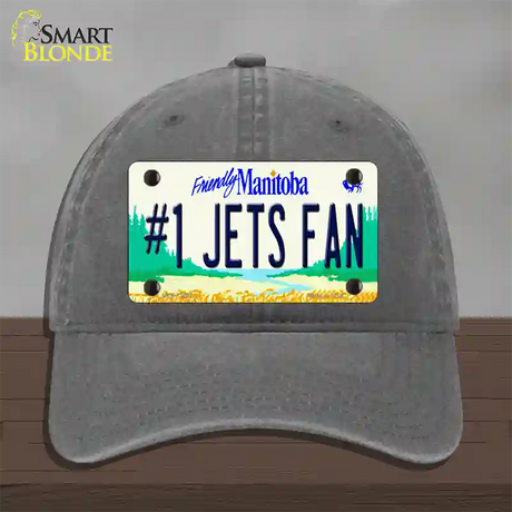 Number 1 Jets Fan Manitoba Novelty License Plate Hat Tag Unconstructed Cotton / Charcoal