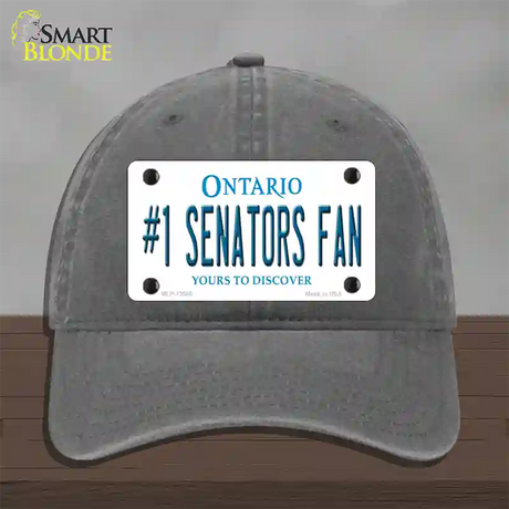 Number 1 Senators Fan Novelty License Plate Hat Tag Unconstructed Cotton / Charcoal