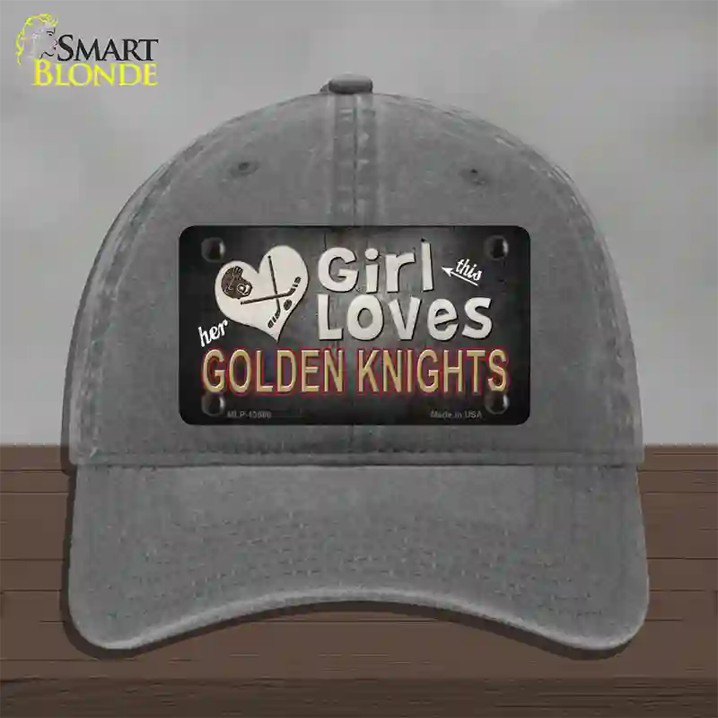 This Girl Loves Her Golden Knights Novelty License Plate Hat Tag Unconstructed Cotton / Charcoal