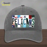 Pelicans Strip Art Novelty License Plate Hat Tag Unconstructed Cotton / Charcoal