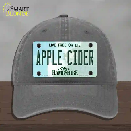 Apple Cider New Hampshire Novelty License Plate Hat Tag Unconstructed Cotton / Charcoal