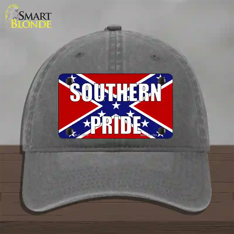 Southern Pride Confederate Novelty License Plate Hat Tag Unconstructed Cotton / Charcoal