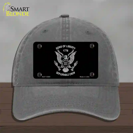 Sons of Liberty 1776 Novelty License Plate Hat Tag Unconstructed Cotton / Charcoal