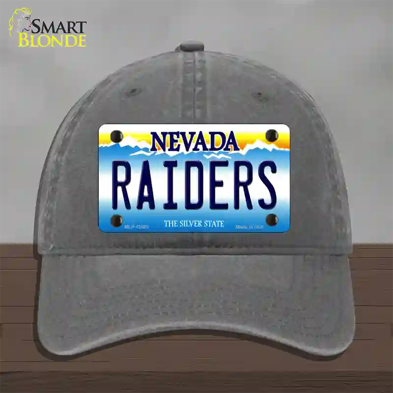 Raiders Nevada Novelty License Plate Hat Tag Unconstructed Cotton / Charcoal