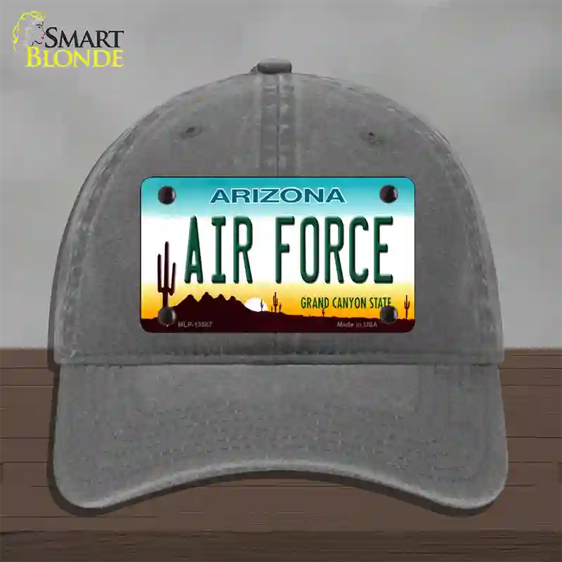 Air Force Arizona Novelty License Plate Hat Tag Unconstructed Cotton / Charcoal