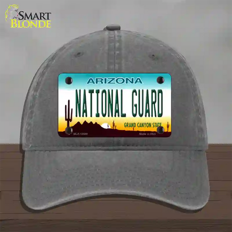 National Guard Arizona Novelty License Plate Hat Tag Unconstructed Cotton / Charcoal