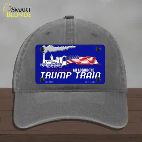 Trump Train Novelty License Plate Hat Tag Unconstructed Cotton / Charcoal