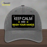 Keep Calm Wash Your Hands Novelty License Plate Hat Tag Unconstructed Cotton / Charcoal