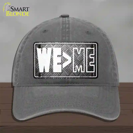 We Greater Than Me Novelty License Plate Hat Tag Unconstructed Cotton / Charcoal