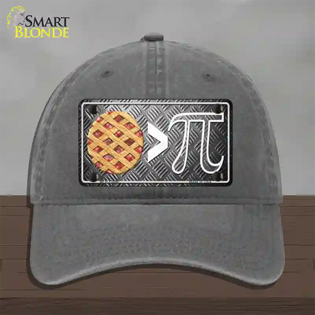 Pie Greater Than Pi Novelty License Plate Hat Tag Unconstructed Cotton / Charcoal