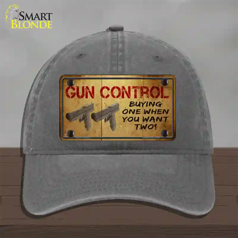 Gun Control Buying Only One Novelty License Plate Hat Tag Unconstructed Cotton / Charcoal