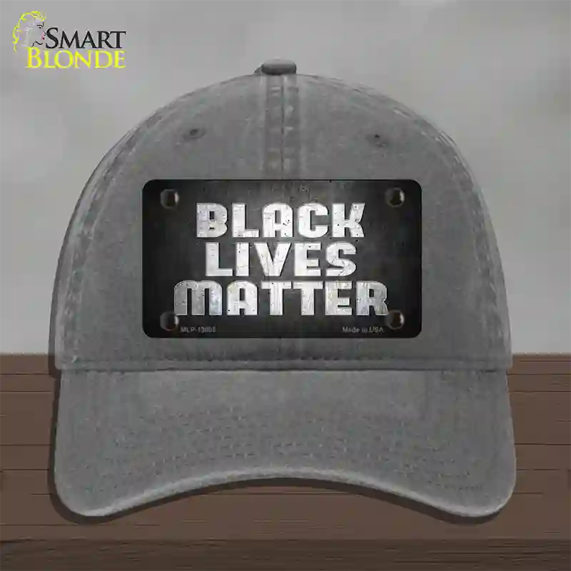 Black Lives Matter Faded Novelty License Plate Hat Tag Unconstructed Cotton / Charcoal