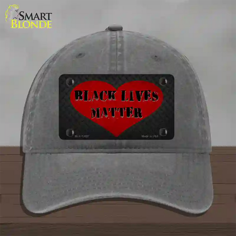 Black Lives Matter Heart Novelty License Plate Hat Tag Unconstructed Cotton / Charcoal